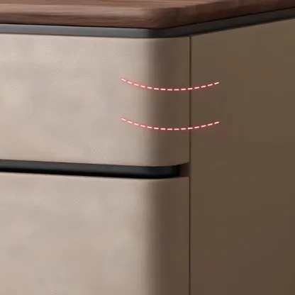 Elegant Modern Wood Three-Drawer Nightstand Image - 10