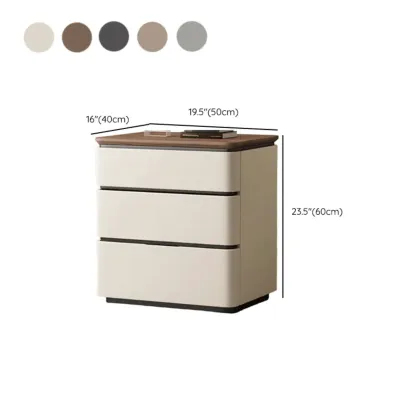 Elegant Modern Wood Three-Drawer Nightstand Image - 13