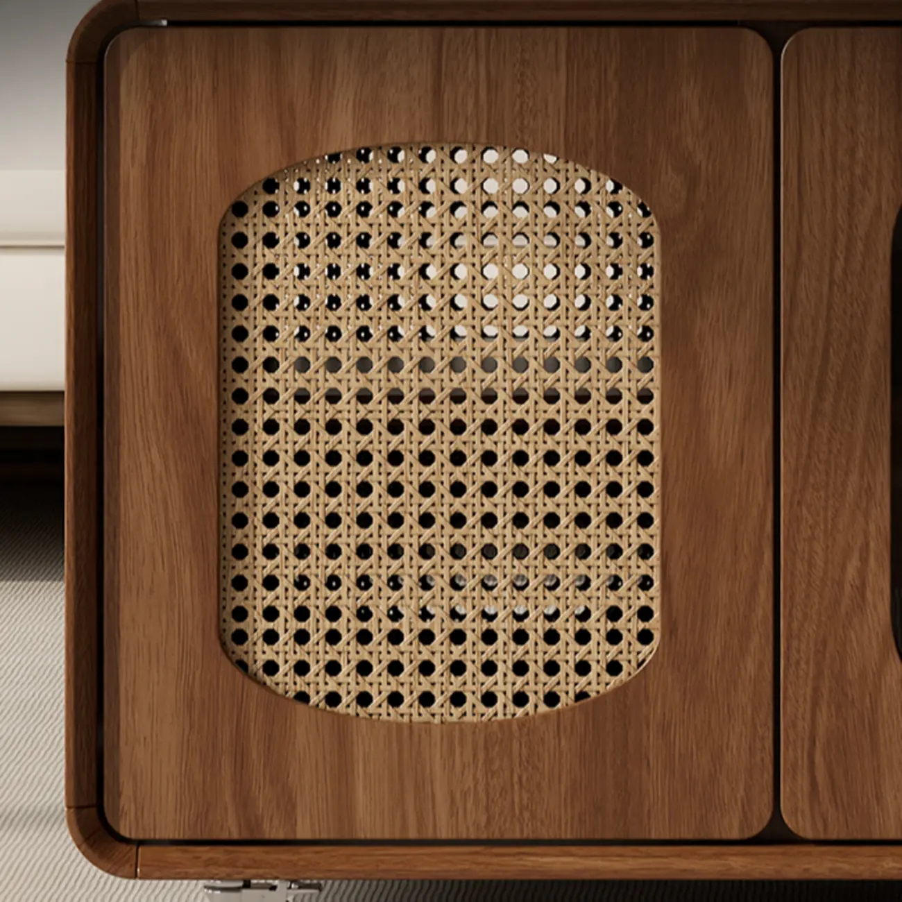 Elegant Brown Rolling Wood Side Table Adjustable Top Image - 6 | homeyfad