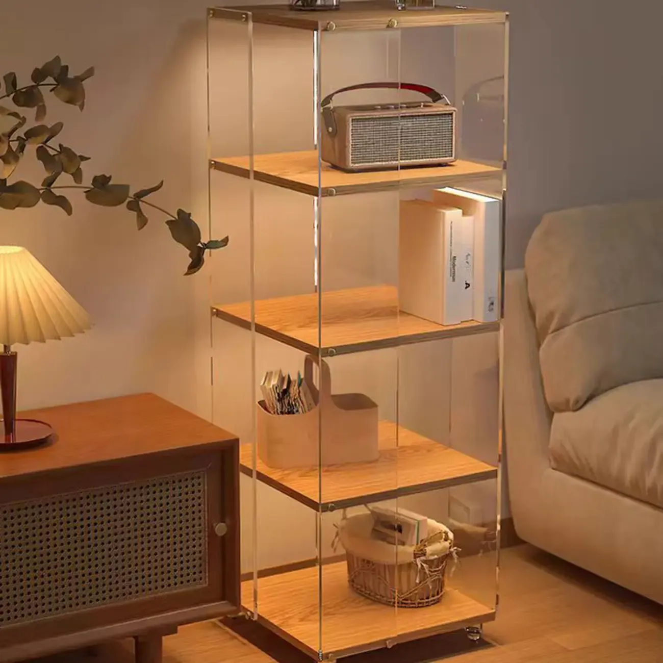 Vertical Open Back Polymethyl Methacrylate (pmma) Bookshelves with 4-Shelf/7-Shelf/6-Shelf Image - 1