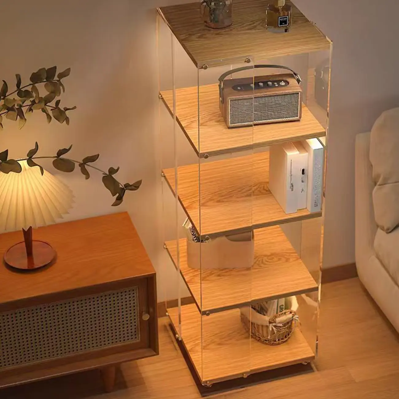 Vertical Open Back Polymethyl Methacrylate (pmma) Bookshelves with 4-Shelf/7-Shelf/6-Shelf Image - 2 | homeyfad