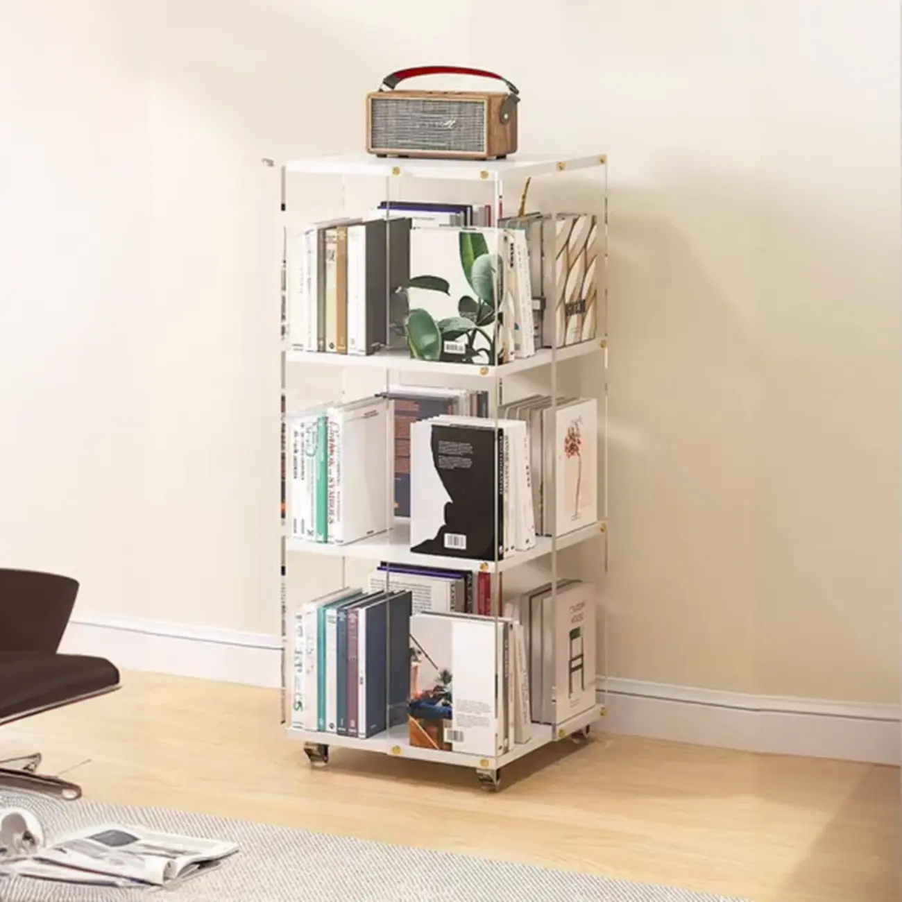 Vertical Open Back Polymethyl Methacrylate (pmma) Bookshelves with 4-Shelf/7-Shelf/6-Shelf Image - 11 | homeyfad