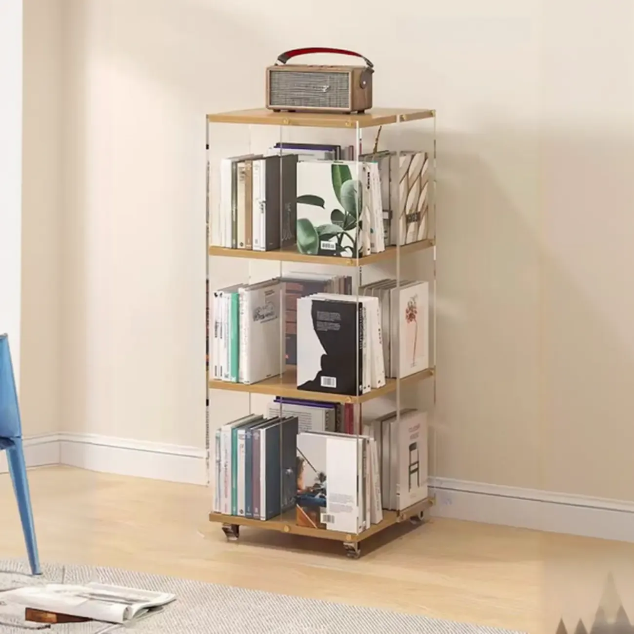 Vertical Open Back Polymethyl Methacrylate (pmma) Bookshelves with 4-Shelf/7-Shelf/6-Shelf Image - 9