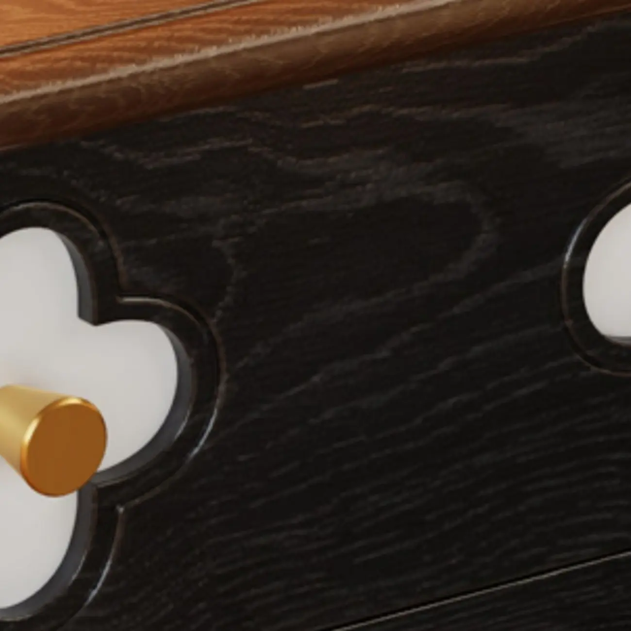 Mid Century Modern Wood Narrow Nightstand Floral Pattern Image - 8 | homeyfad