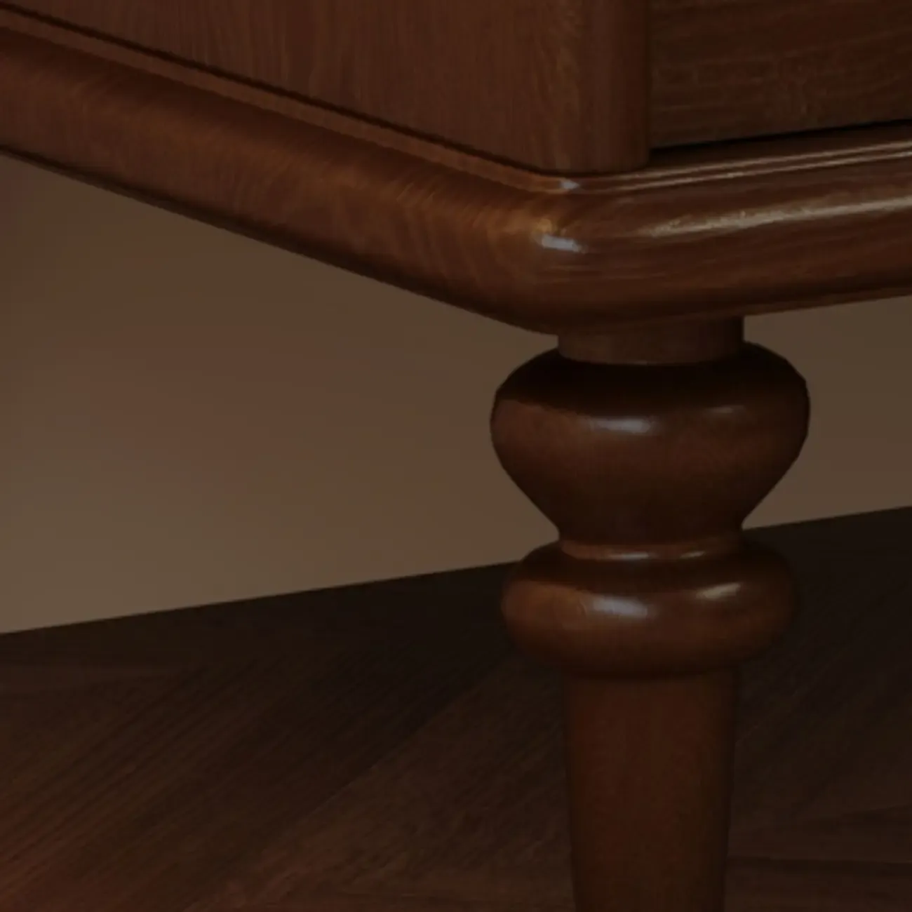 Mid Century Modern Wood Narrow Nightstand Floral Pattern Image - 9