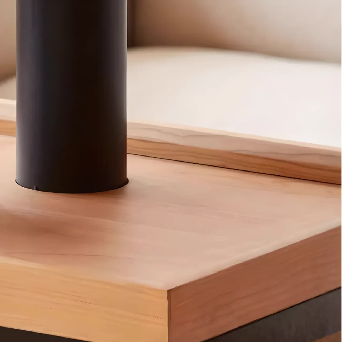 Multifunctional Lift Top Natural Wood Rolling Coffee Table Image - 4