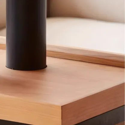 Multifunctional Lift Top Natural Wood Rolling Coffee Table Image - 4