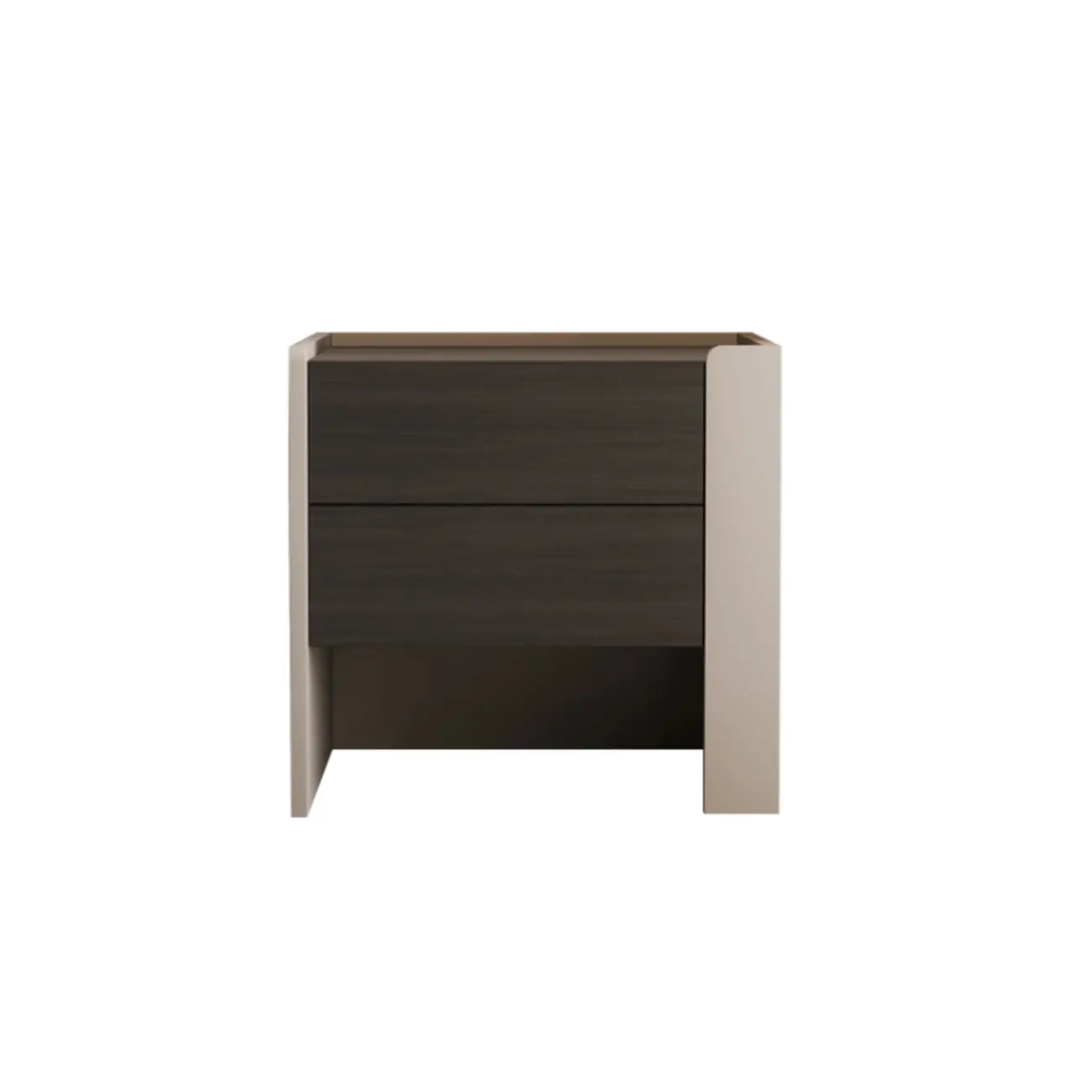 Industrial Modern Wood Open Storage Nightstand 2-drawer Image - 10 | homeyfad