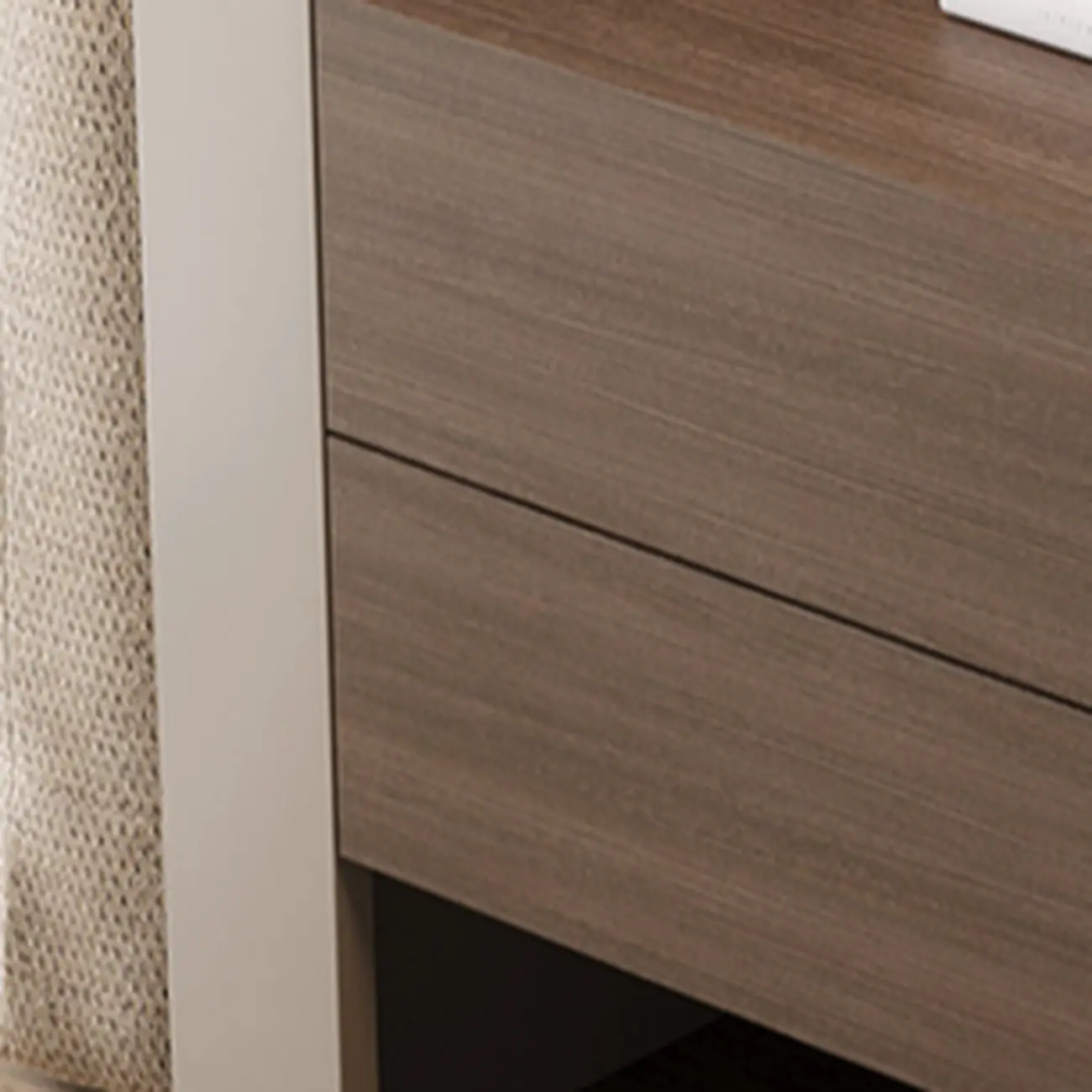 Industrial Modern Wood Open Storage Nightstand 2-drawer Image - 5 | homeyfad