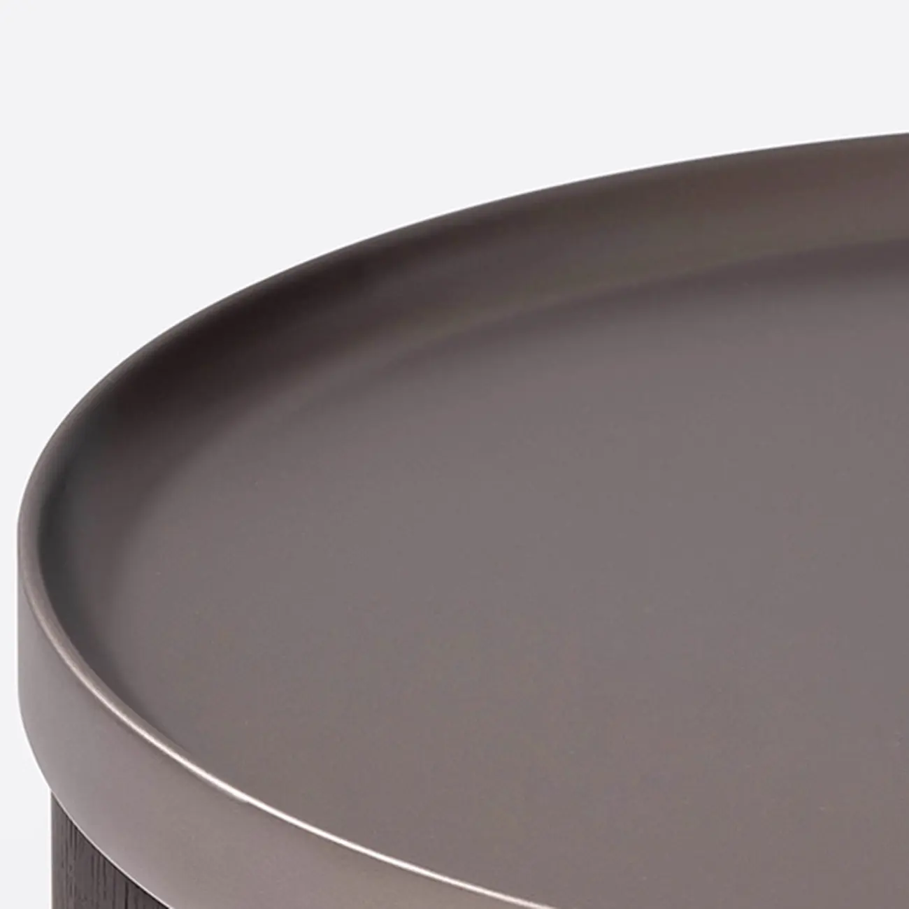 Luxury Brown Alloy Wood Round Nightstand 2-drawer Image - 8 | homeyfad