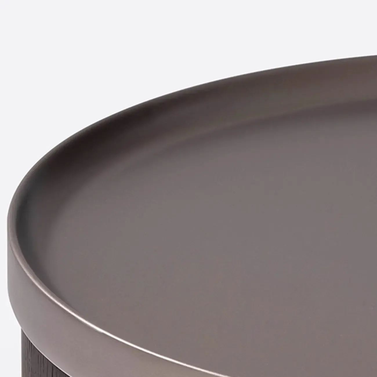 Luxury Brown Alloy Wood Round Nightstand 2-drawer Image - 8