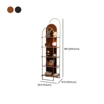 Minimalist Stainless Steel 5-shelf Vertical Display Bookcase #size