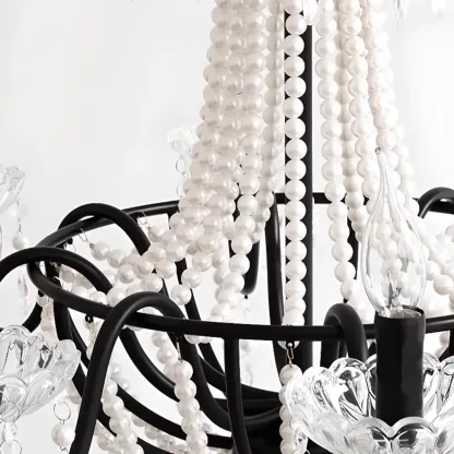 Elegant Classic Crystal Beads Chain Candelabra Chandelier Image - 8