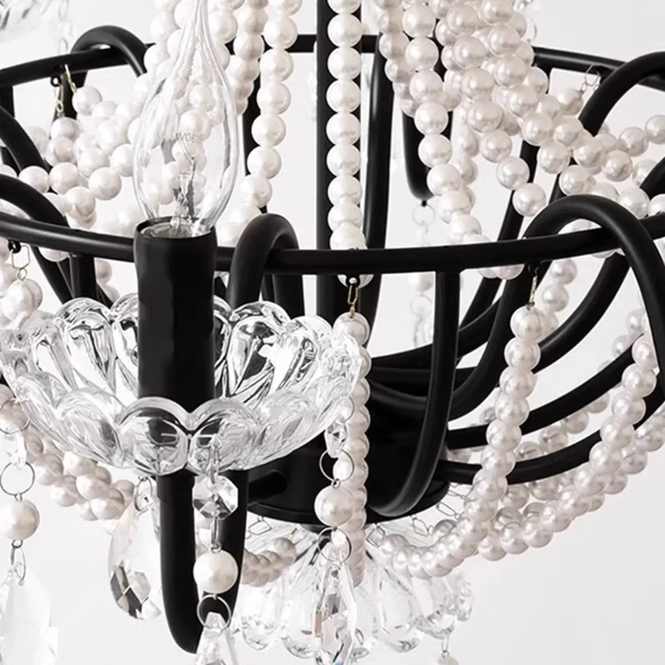 Elegant Classic Crystal Beads Chain Candelabra Chandelier Image - 9 | homeyfad