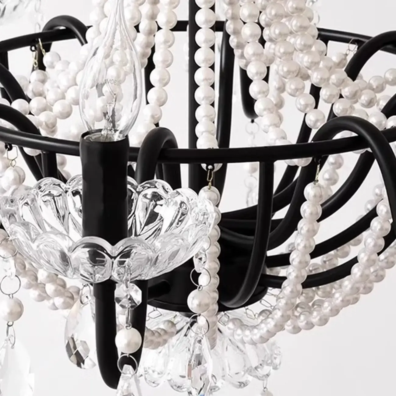 Elegant Classic Crystal Beads Chain Candelabra Chandelier Image - 9
