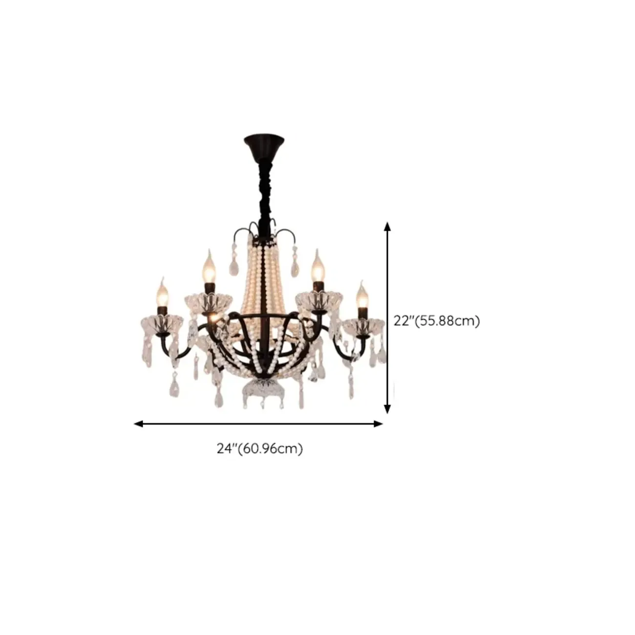 Elegant Classic Crystal Beads Chain Candelabra Chandelier #size