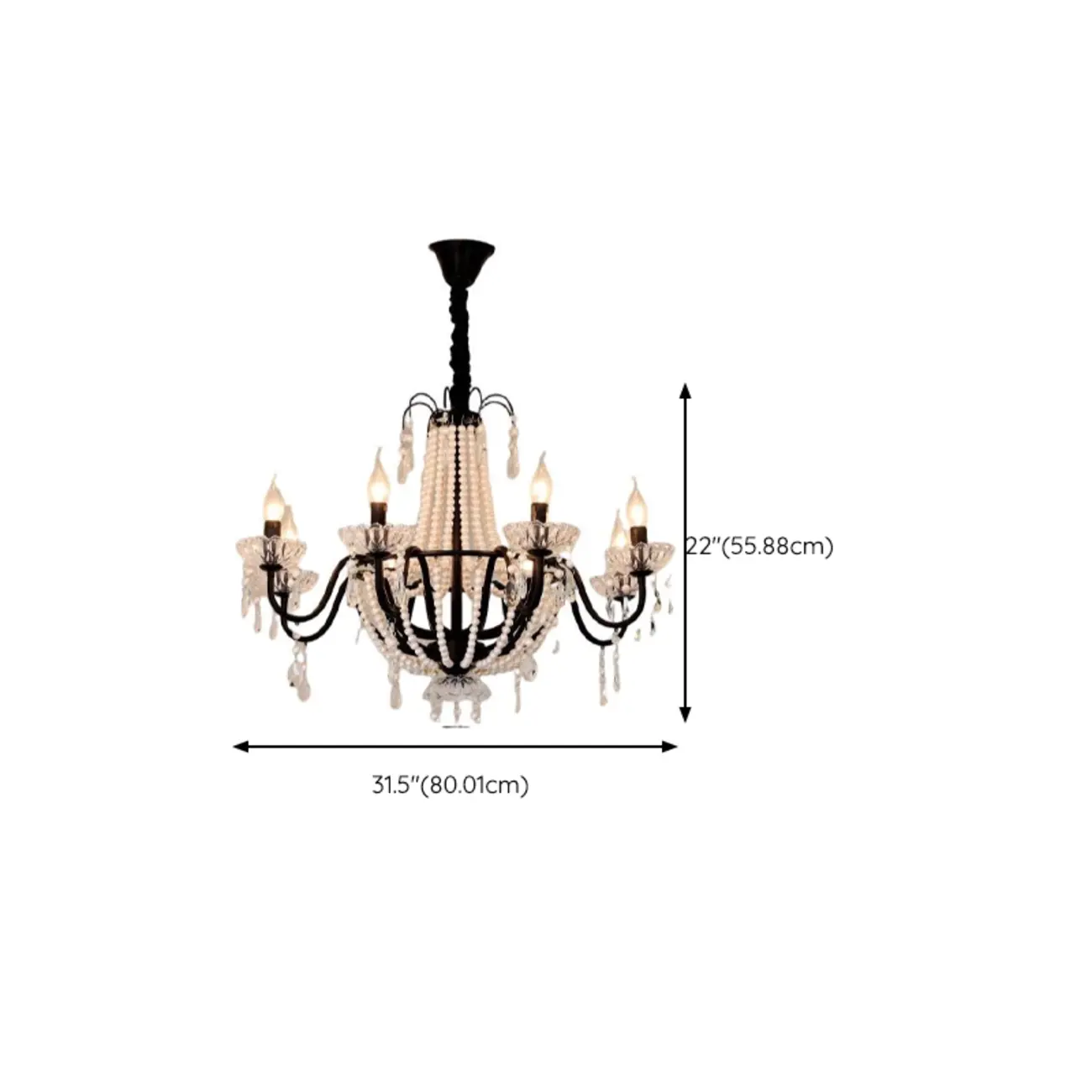 Elegant Classic Crystal Beads Chain Candelabra Chandelier Image - 11 | homeyfad