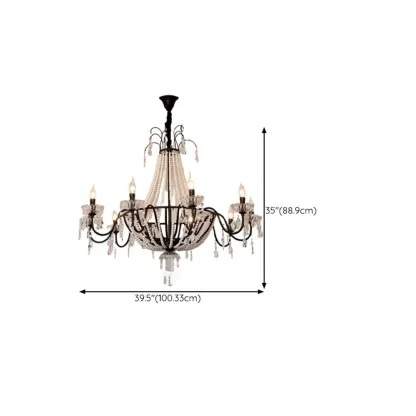 Elegant Classic Crystal Beads Chain Candelabra Chandelier Image - 12