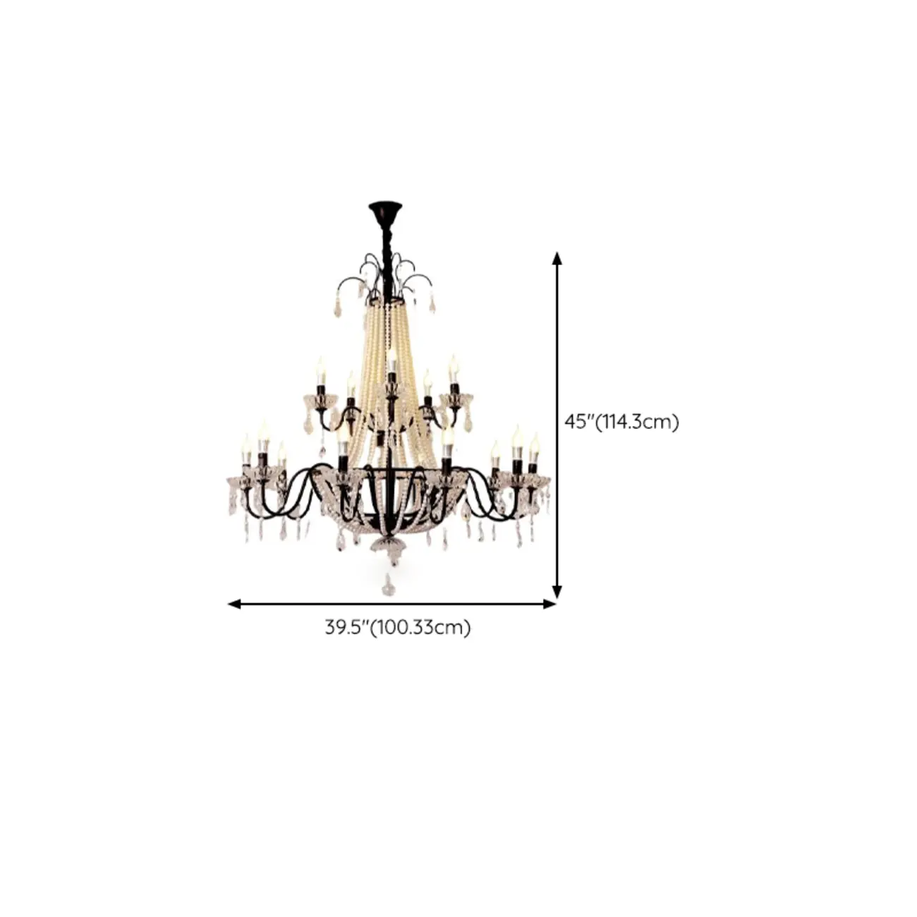 Elegant Classic Crystal Beads Chain Candelabra Chandelier Image - 13 | homeyfad