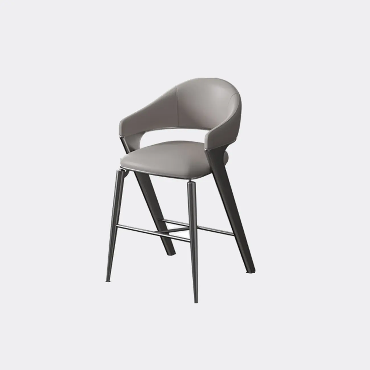 Glam Stainless Leather Upholstered Counter Height Bar Stools Image - 8 | homeyfad