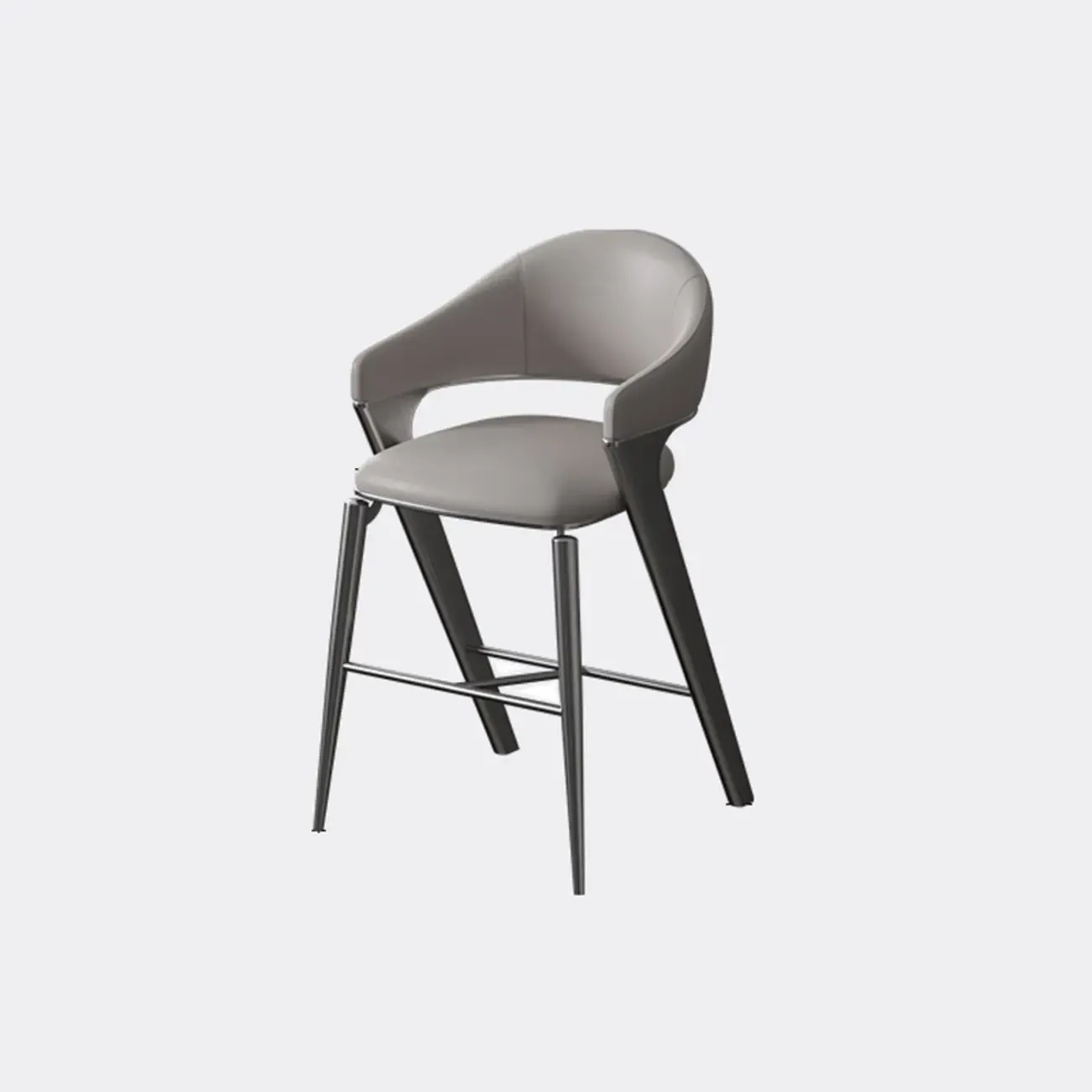 Glam Stainless Leather Upholstered Counter Height Bar Stools Image - 8