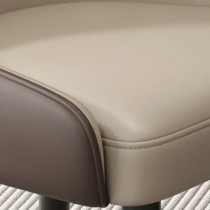 Contemporary Upholstered Parsons Faux Leather Dining Chairs Image - 7