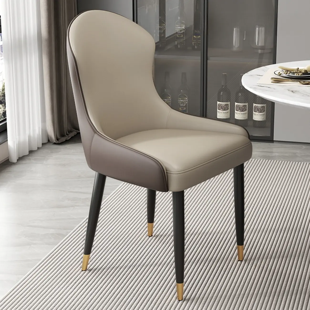 Contemporary Upholstered Parsons Faux Leather Dining Chairs Image - 22 | homeyfad