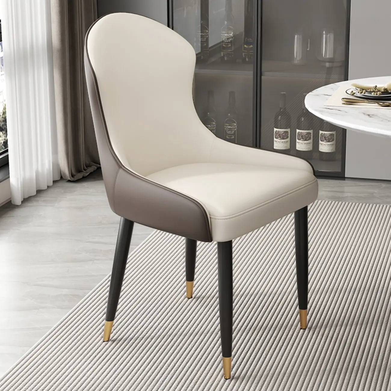 Contemporary Upholstered Parsons Faux Leather Dining Chairs Image - 25 | homeyfad