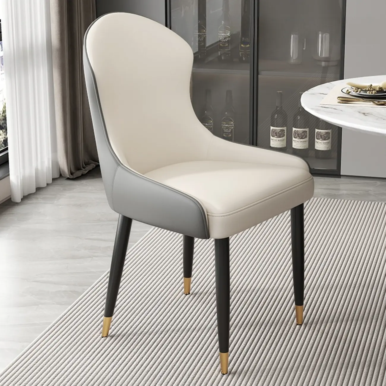 Contemporary Upholstered Parsons Faux Leather Dining Chairs Image - 26 | homeyfad