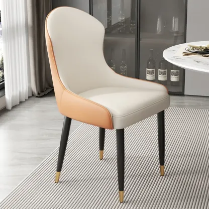 Contemporary Upholstered Parsons Faux Leather Dining Chairs Image - 27