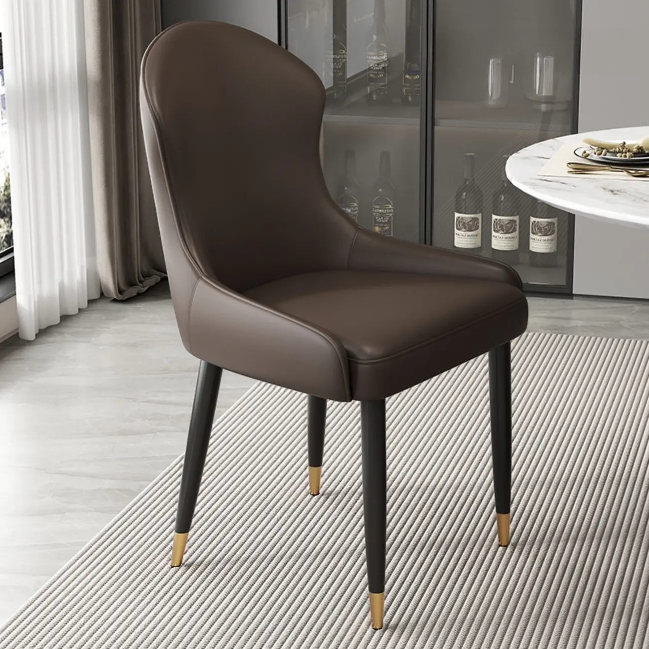Contemporary Upholstered Parsons Faux Leather Dining Chairs Image - 28 | homeyfad