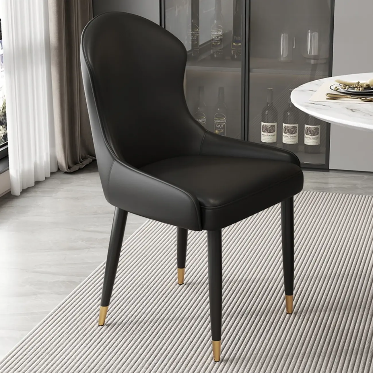Contemporary Upholstered Parsons Faux Leather Dining Chairs Image - 29 | homeyfad