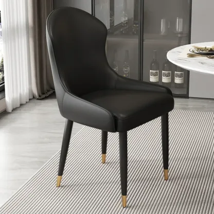 Contemporary Upholstered Parsons Faux Leather Dining Chairs Image - 29
