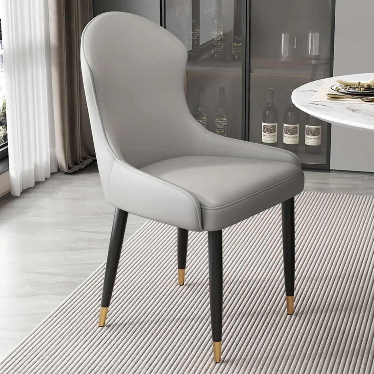 Contemporary Upholstered Parsons Faux Leather Dining Chairs Image - 33 | homeyfad