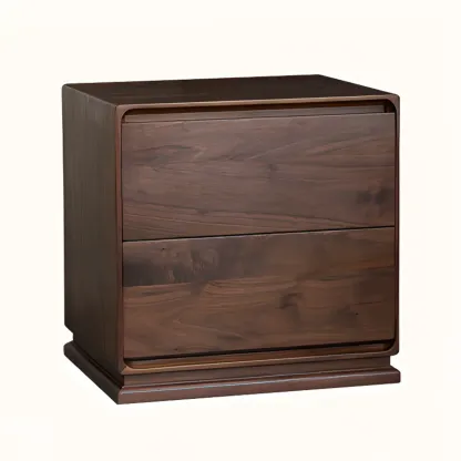Compact Modern Wood Drawer Nightstand Image - 2