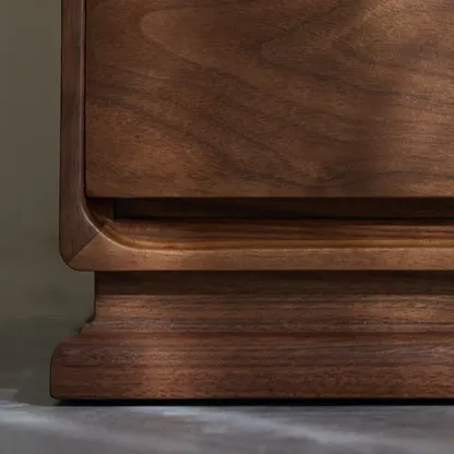 Compact Modern Wood Drawer Nightstand Image - 4