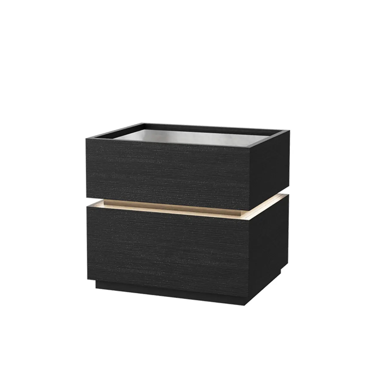 Illuminated Modern Wood Glass Nightstand Storage Image - 9 | homeyfad