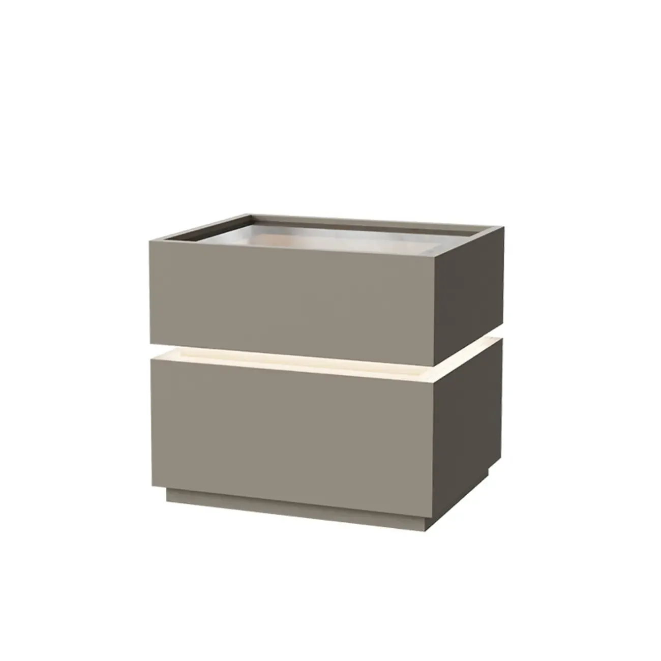 Illuminated Modern Wood Glass Nightstand Storage Image - 11