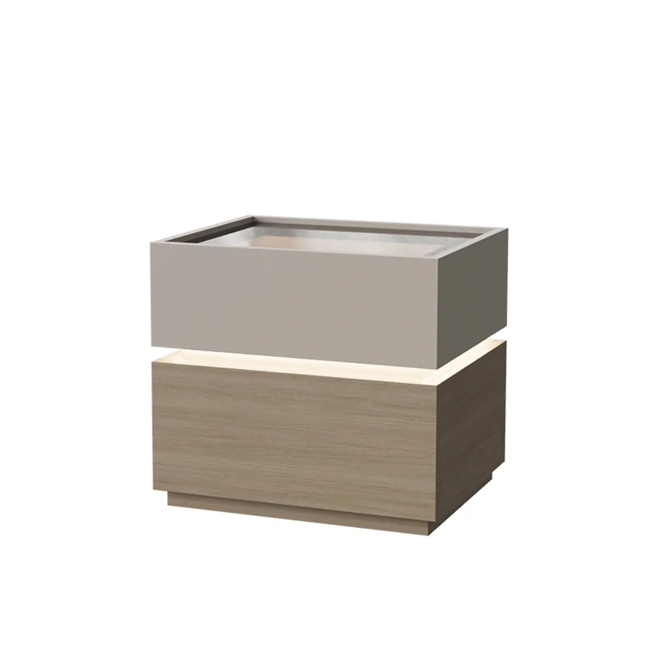 Illuminated Modern Wood Glass Nightstand Storage Image - 13 | homeyfad