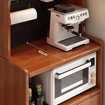 Modern Narrow Wood Kitchen Sideboard Open Storage Image - 13