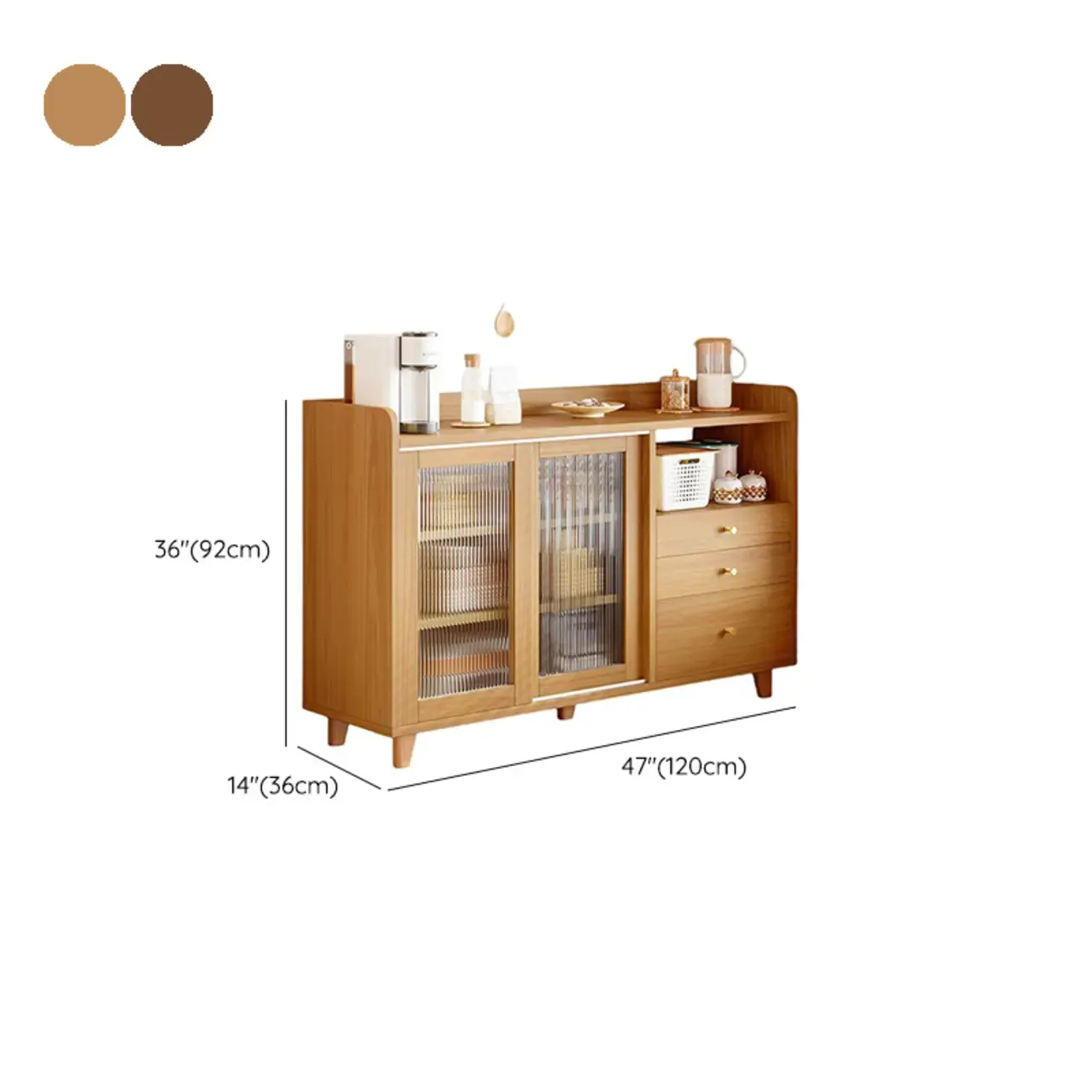 Modern Slab Sideboard with Drawers Cabinets Image - 13