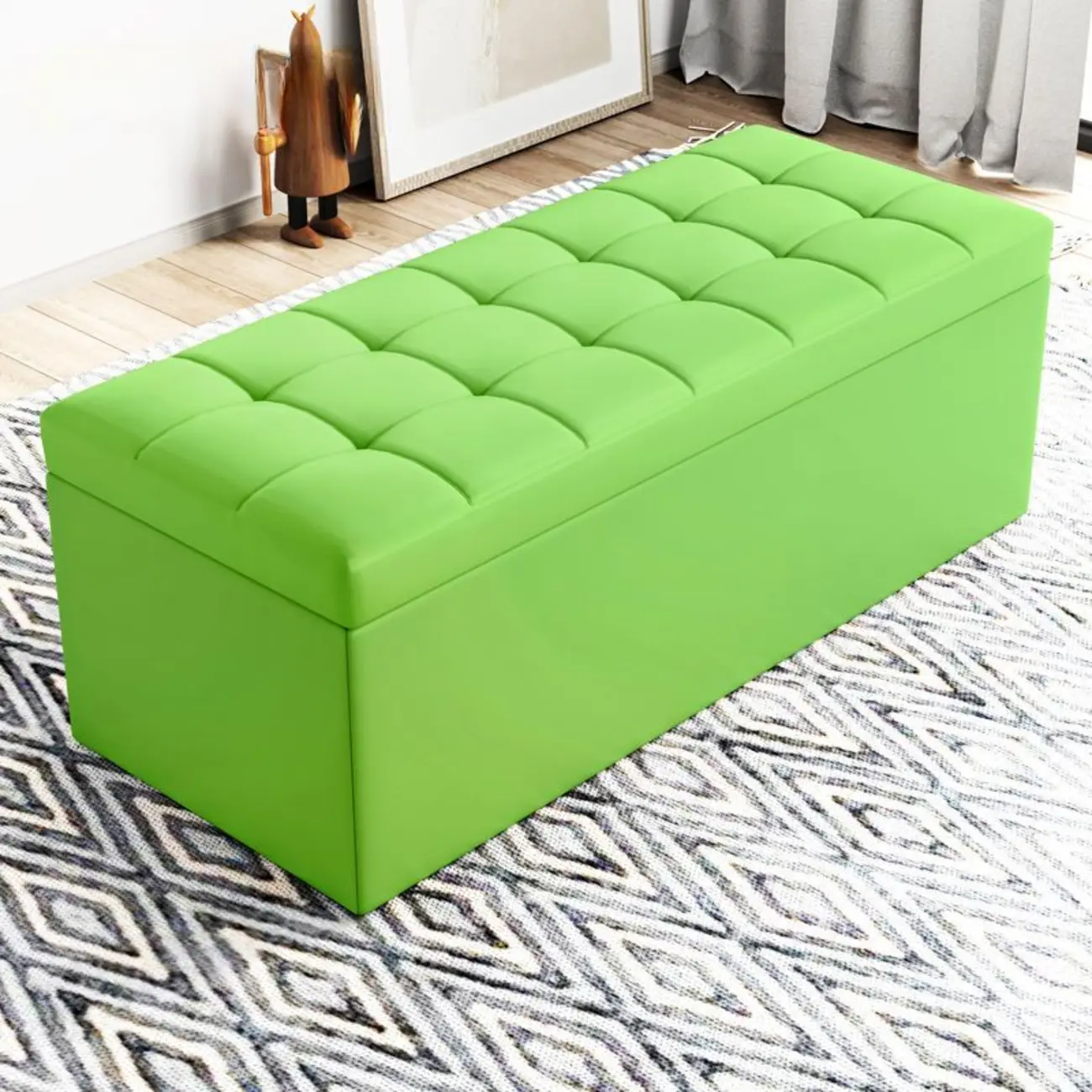 Modern Upholstered Leather Bedroom Bench with Storage Image - 19 | homeyfad