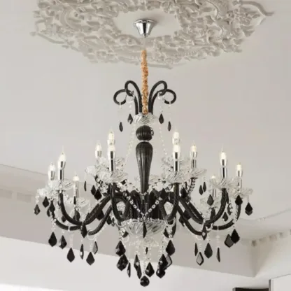 French Luxury Geometric Candelabra Adjustable Chandelier Image - 1