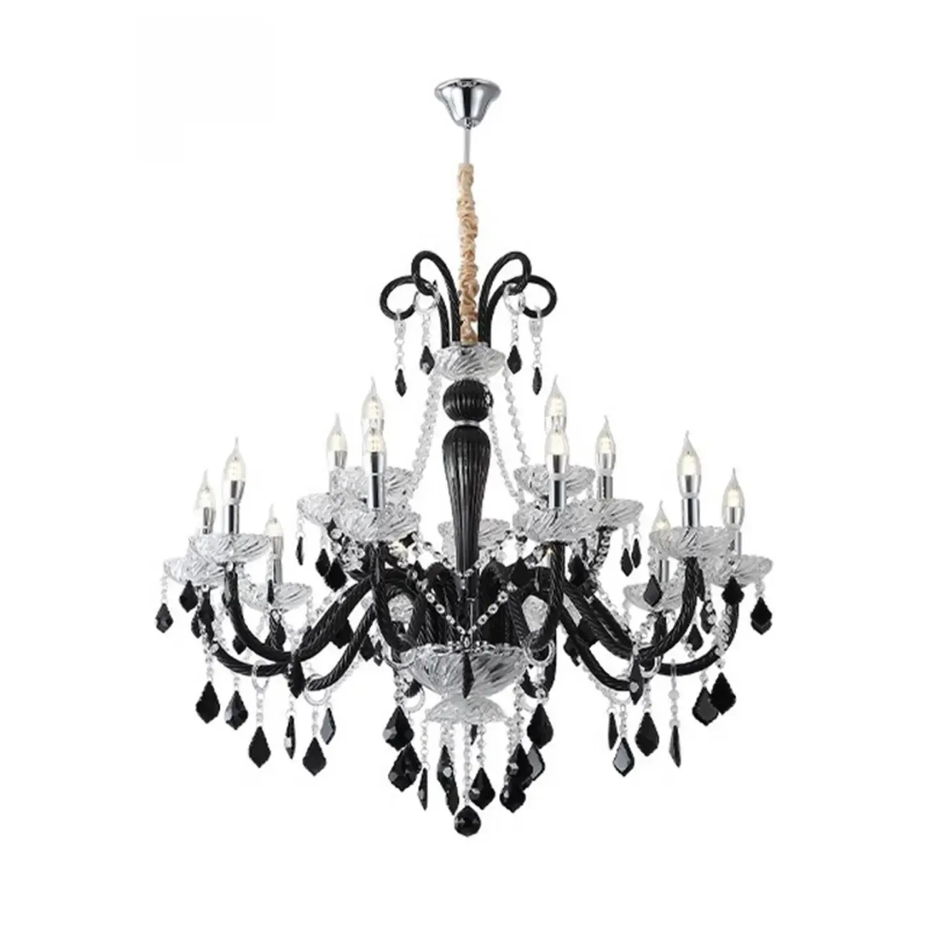 French Luxury Geometric Candelabra Adjustable Chandelier Image - 2