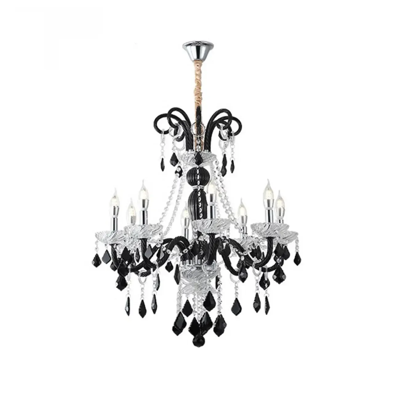 French Luxury Geometric Candelabra Adjustable Chandelier Image - 3