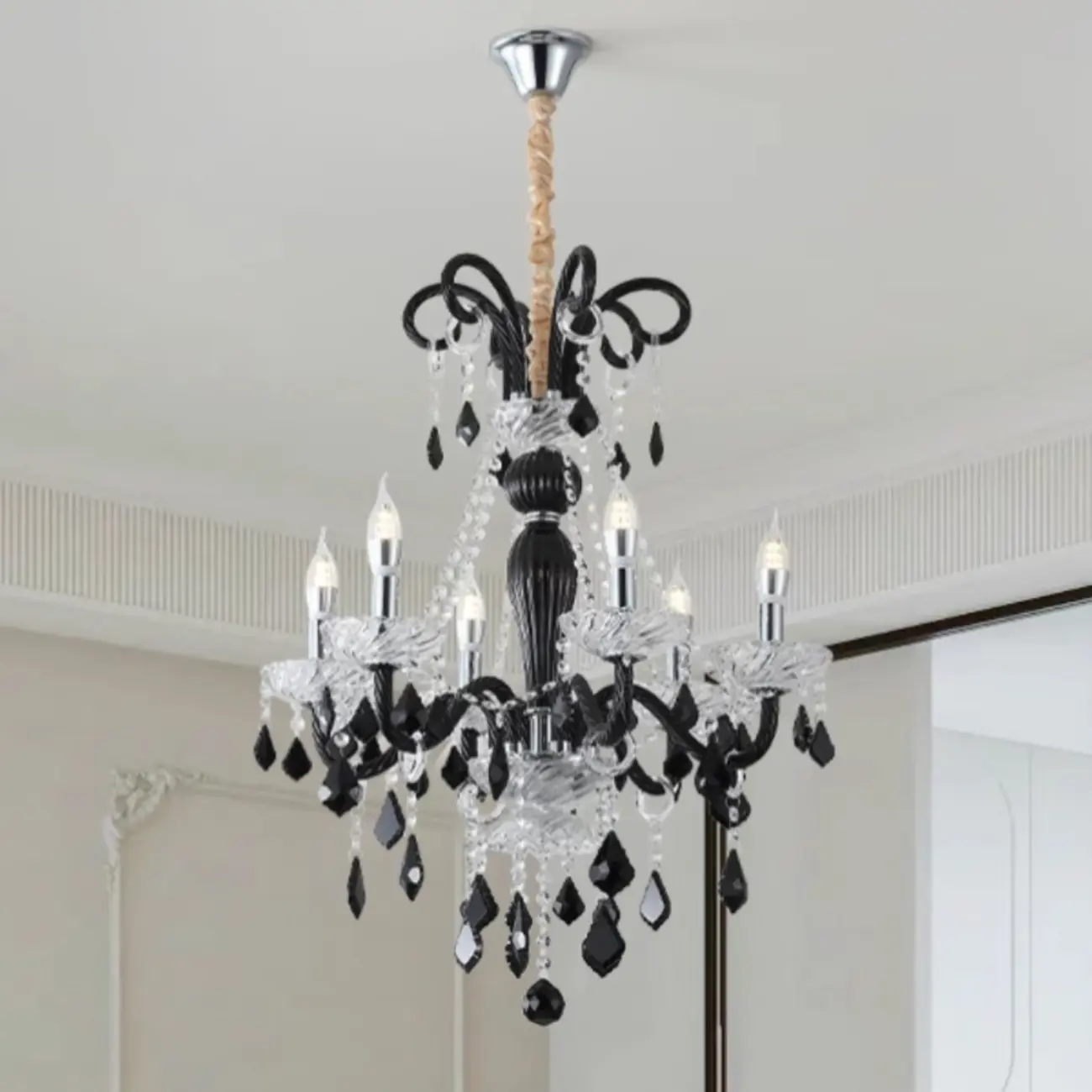 French Luxury Geometric Candelabra Adjustable Chandelier Image - 4 | homeyfad