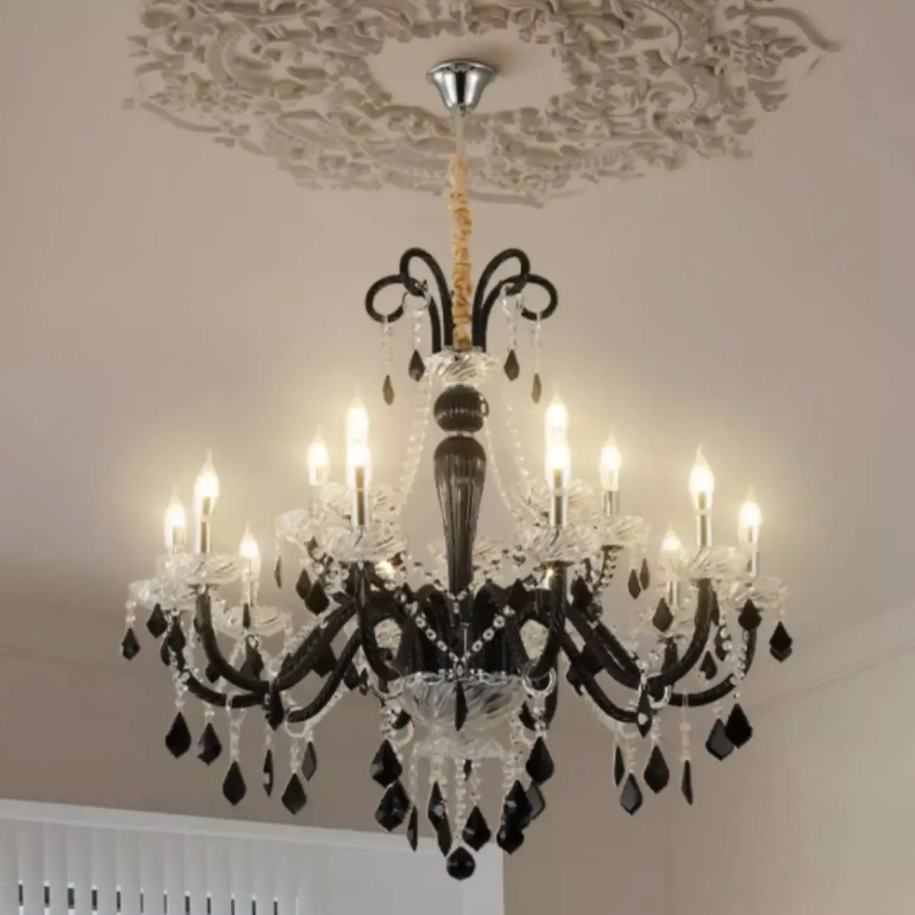 French Luxury Geometric Candelabra Adjustable Chandelier Image - 6