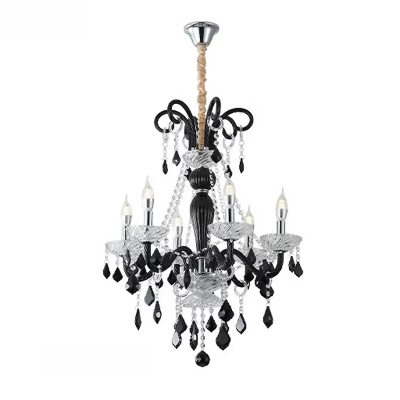 French Luxury Geometric Candelabra Adjustable Chandelier Image - 7