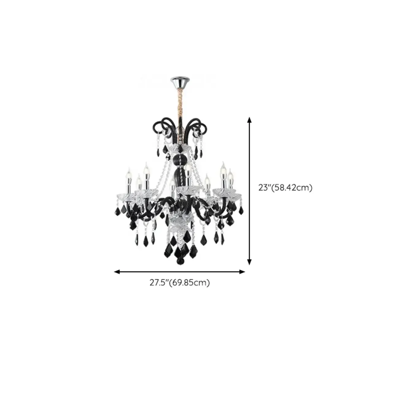 French Luxury Geometric Candelabra Adjustable Chandelier Image - 12