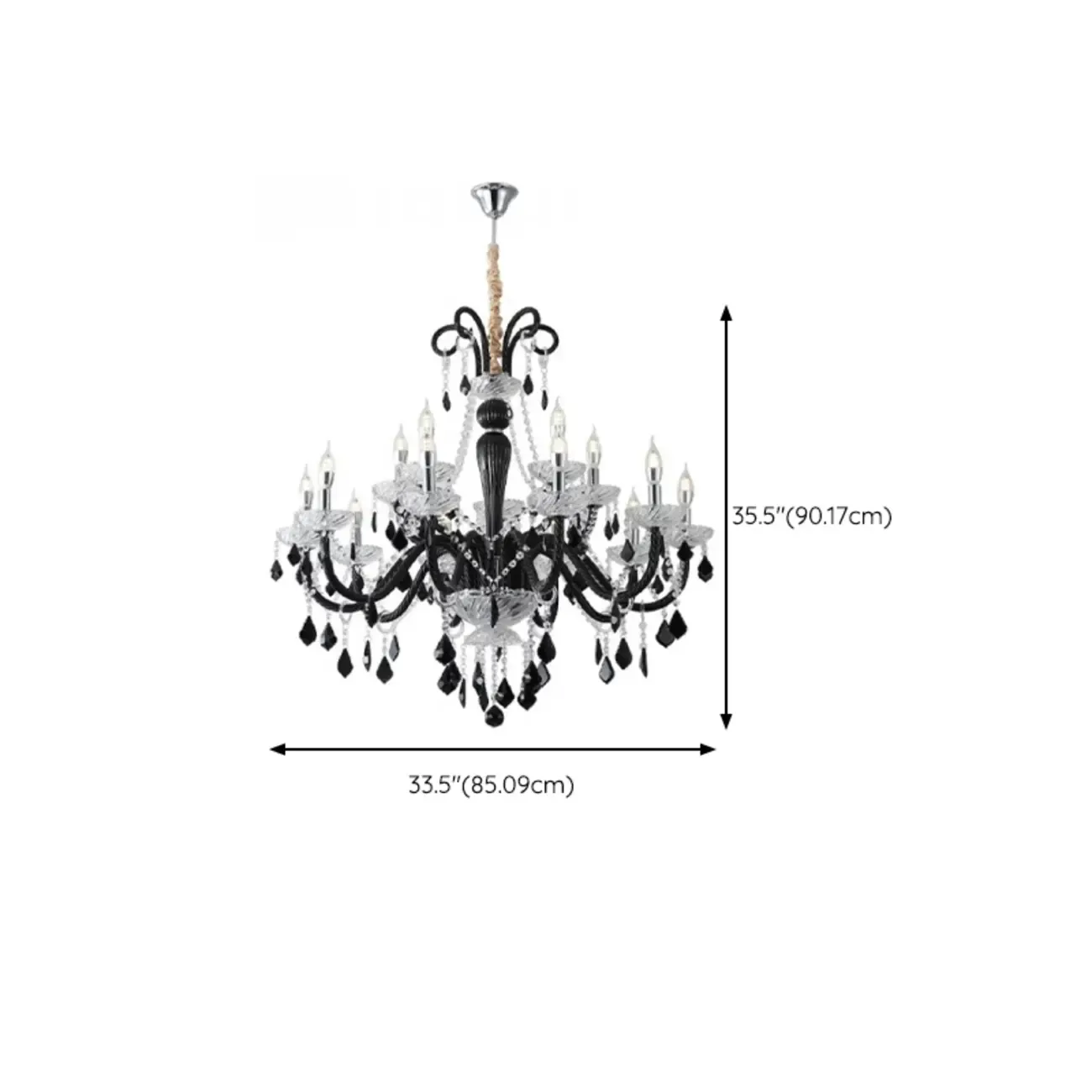 French Luxury Geometric Candelabra Adjustable Chandelier Image - 14